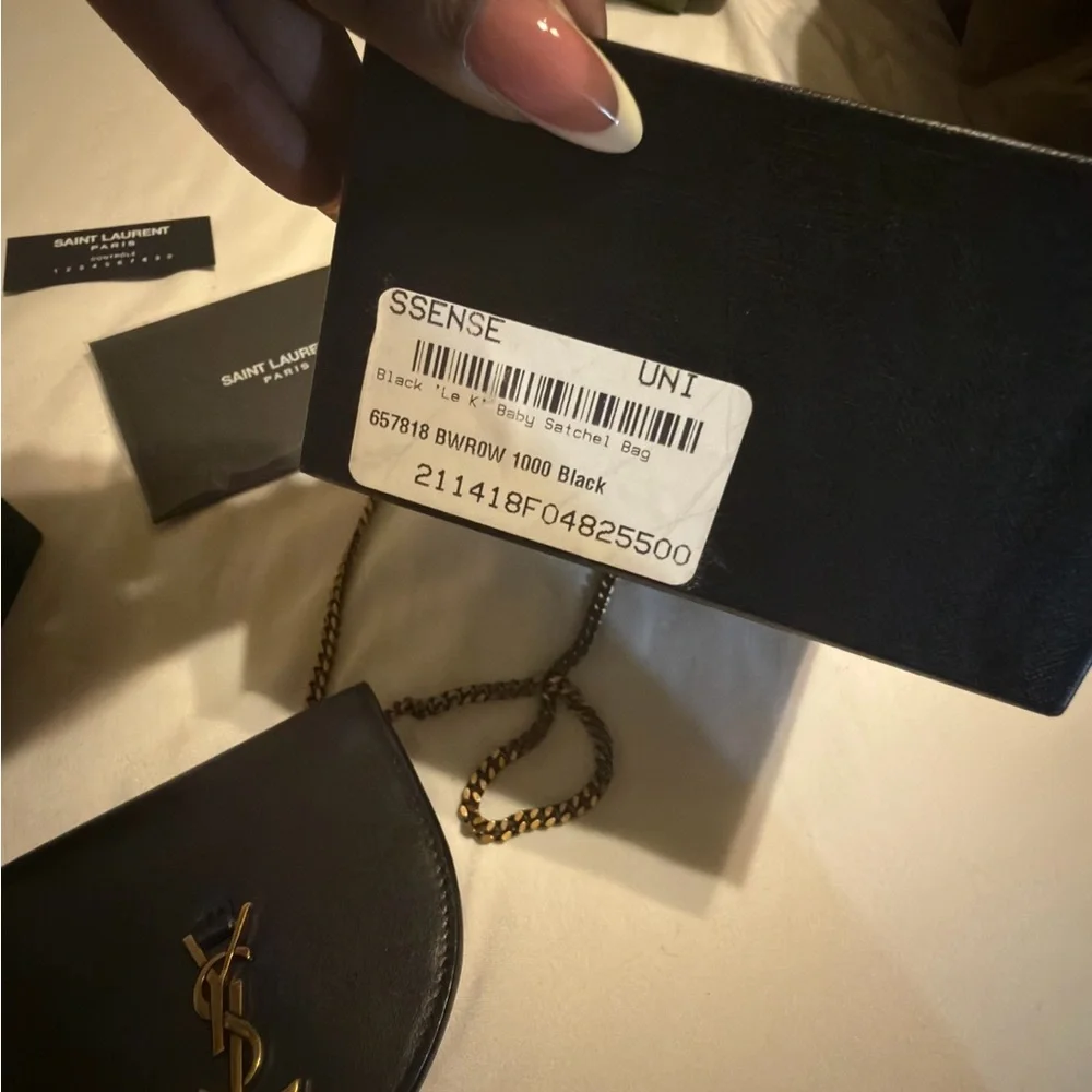 Saint Laurent Black Leather Mini Chain Wallet - Picture 3 of 4